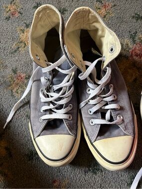 Classic High-Top Canvas Sneakers in Gray m9 w11